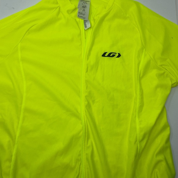 Louis Garneau Cycling Shirt Jersey XL Bike Full Zip Neon Green High Visibility - Picture 1 of 5